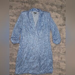 Zaraiah Sequin Blazer Dress - Blue